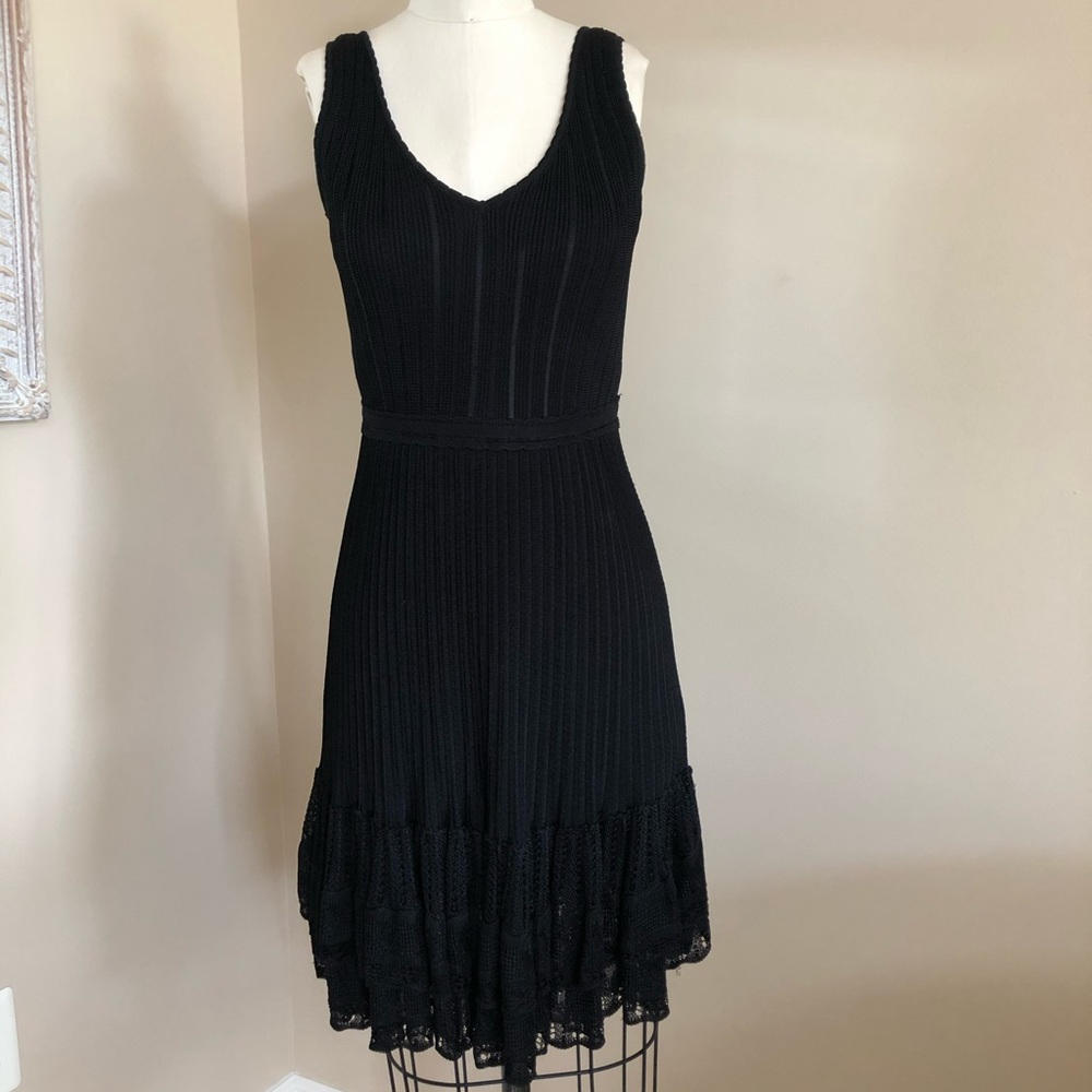 GUESS black knit crochet dress